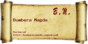 Bumbera Magda névjegykártya